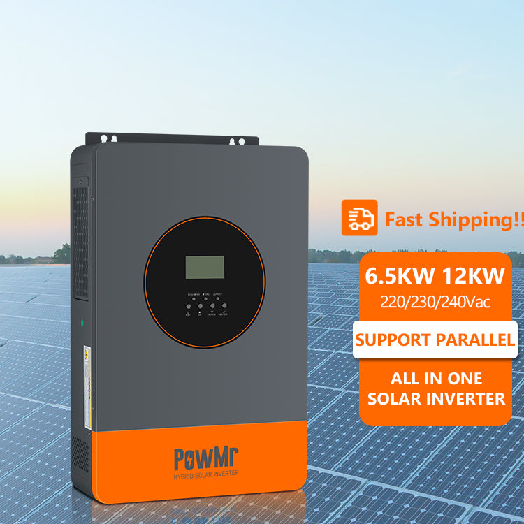 PowMr EU Warehouse 6.2KW 6.5KW 230Vac Dual AC Output Design supports tot 9 units parallel schakelen Pure Sine Wave Solar Inve