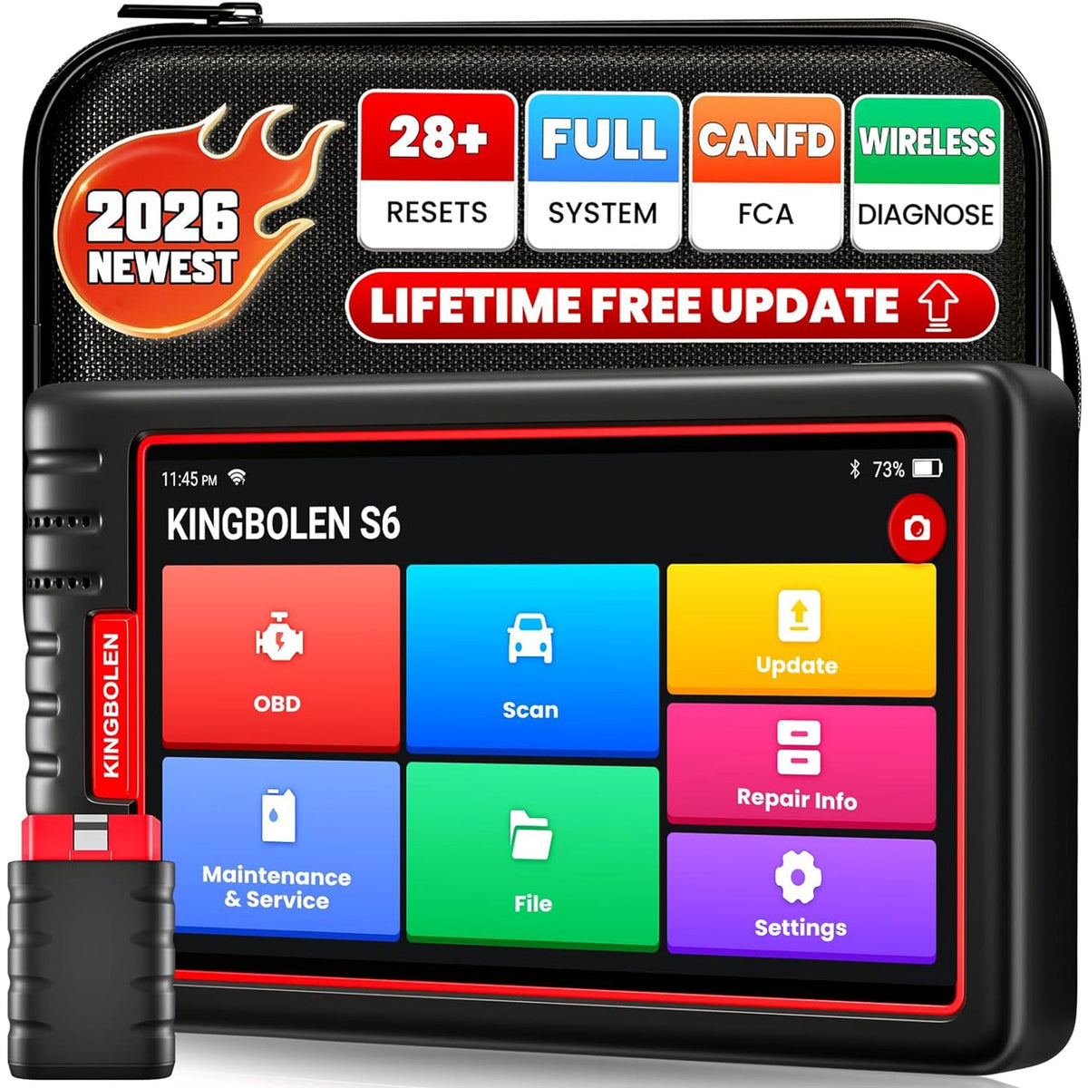 USA EU Warehouse Kingbolen S6 OBD Automotive scanner Bluetooth all-system Car Diagnostics tool 28 Resets Ventilation Lifetime Free
