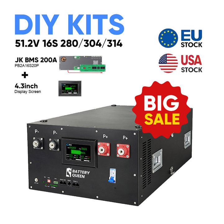 Szxuba Diy 51.2V 280ah 314ah Lifepo4 battery Box 280ah Lifepo4 battery Rack battery Box Diy Kit Including Bms And Lcd-screen
