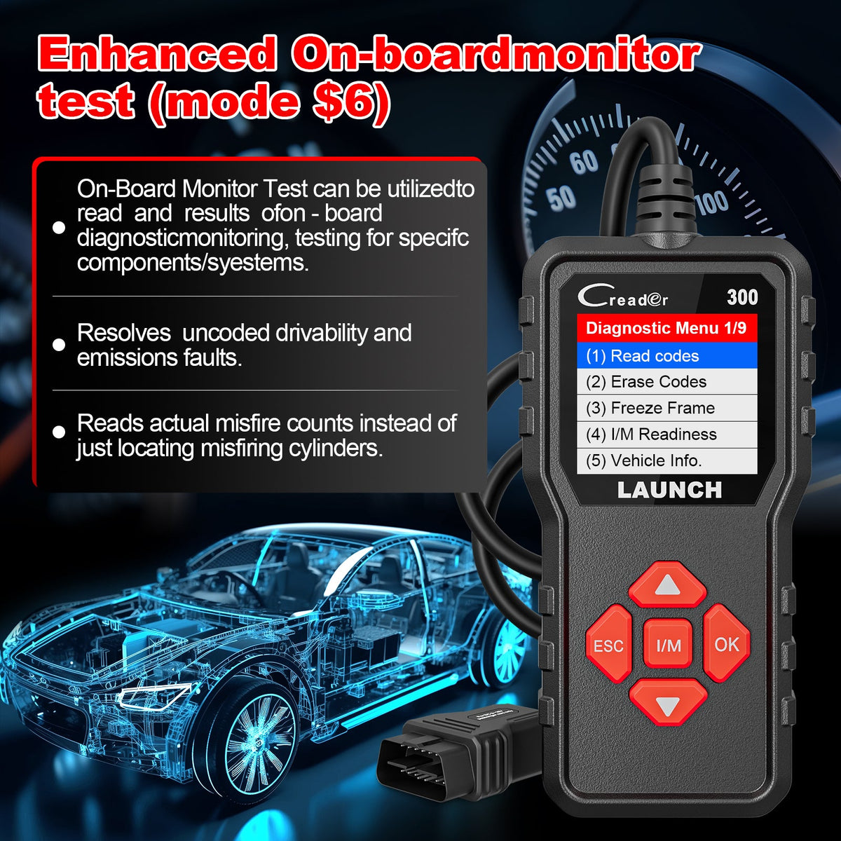 2026 LAUNCH Creader Elite CR300 universal car diagnostics OBD2 Scanner Motor Fault Code reader