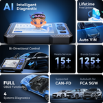 MUCAR 632 AI Auto diagnostic tool ECM/TCM/SRS/ABS 4 systems CAN FD OBD2 Scanner 15 Resets lifetime free updates Auto Scan too
