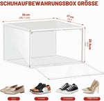 DAYOOH 12-piece stackable sneaker display suitcase, stofdicht, transparant, foldable, magnetisch, doorzichtige plastic shoes opbergbox organizer