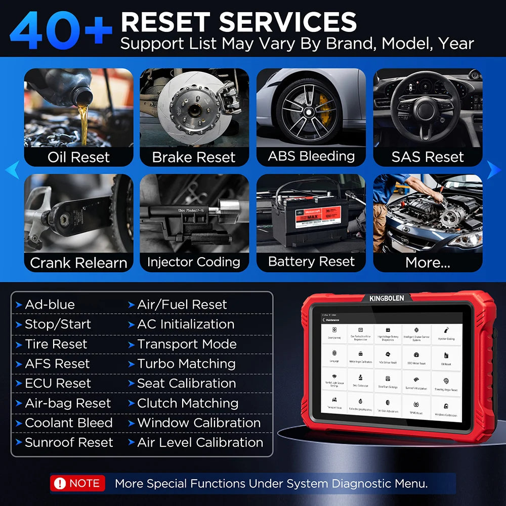 US EU Warehouse KINGBOLEN K10 PRO 10 Inch Tablet ALL system diagnostic Tool ECU coding active test 34 Reset 2 year free Updat