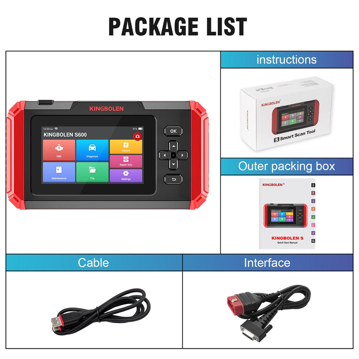 US EU Kingbolen S600 Car diagnostics Tool for All cars OBD2 Scanner PK CRP129E Autovin Auto Code reader Lifetime free Upgrade