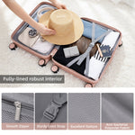 Chique & Luxury Pink Luggage Sets: 20/24/28 Reiskoffers Premium Designer Luggage & with Quiet Spinner Wheels Suitcase Trolley