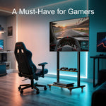 Rolling tv-floor stand for 40-100 inch LCD LED-screen TV-car with wheels, in height adjustable
