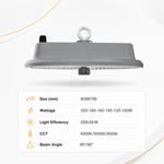 Germany warehouse, 7 year warranty 100-200W instelbaar 200lm/W Liteon 5050 PC Lens IP66 IK08 UGR Under 22 UFO LED High Bay Light