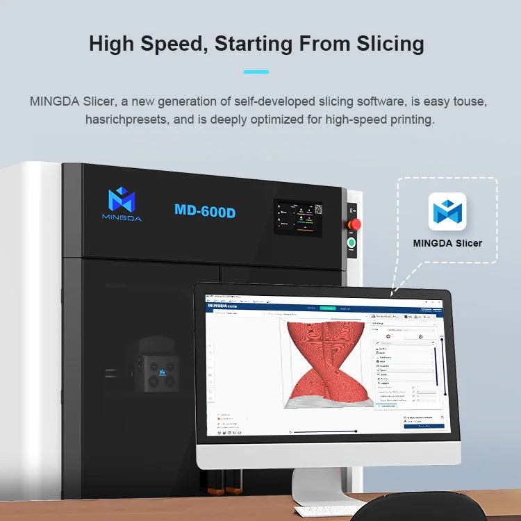 New Binnen MD-600D Large format Peek material Multicolor Klipper Fast 3D printer Produceert