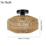 Papieren Touw Handgeweven Vintage Chandelier Wabi Sabi living room Gangpad Creatieve lighting Bohemien Style Plafondlampen