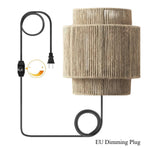 Hemp rope rattan wall light antique Asia Hotel indoor living room bedroom and office vanity modern E27 woven bedside light