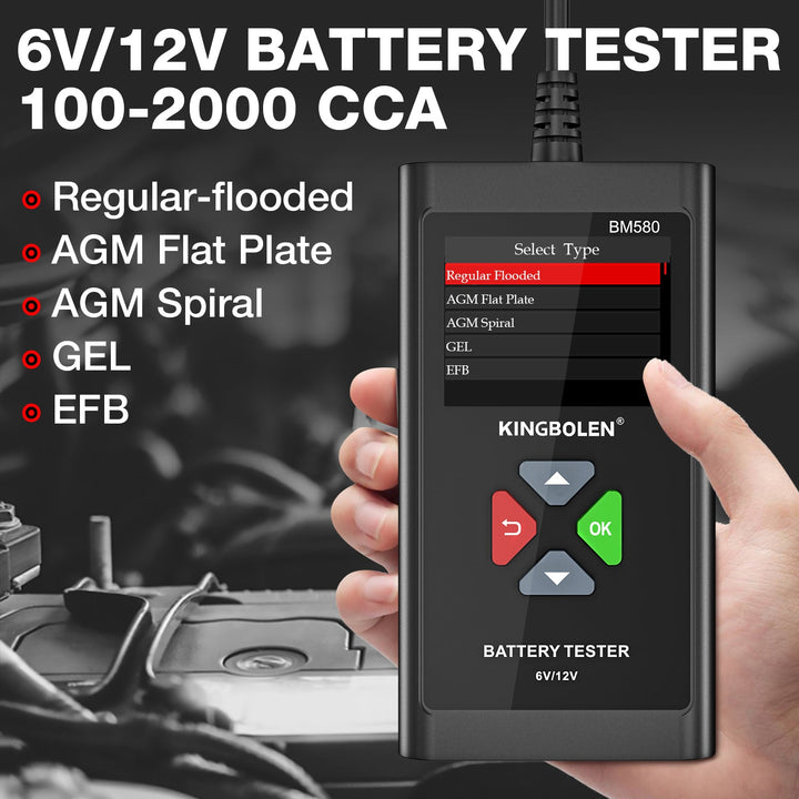Auto battery Tester KINGBOLEN BM580 12V 6V Cca Circuit Tester Zwengelen Opladen tool BM550 Automotive Battery Analyzer