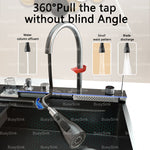 STAINLESS STEEL waterfall kitchen faucet extra large single sink digital display multifunctional sinks