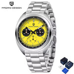 PAGANI DESIGN Herenhorloges Retro Panda Dial Quartz Watch Men Japan VK63 Chronograaf Saffierglas Polshorloge Men 2026new-1782