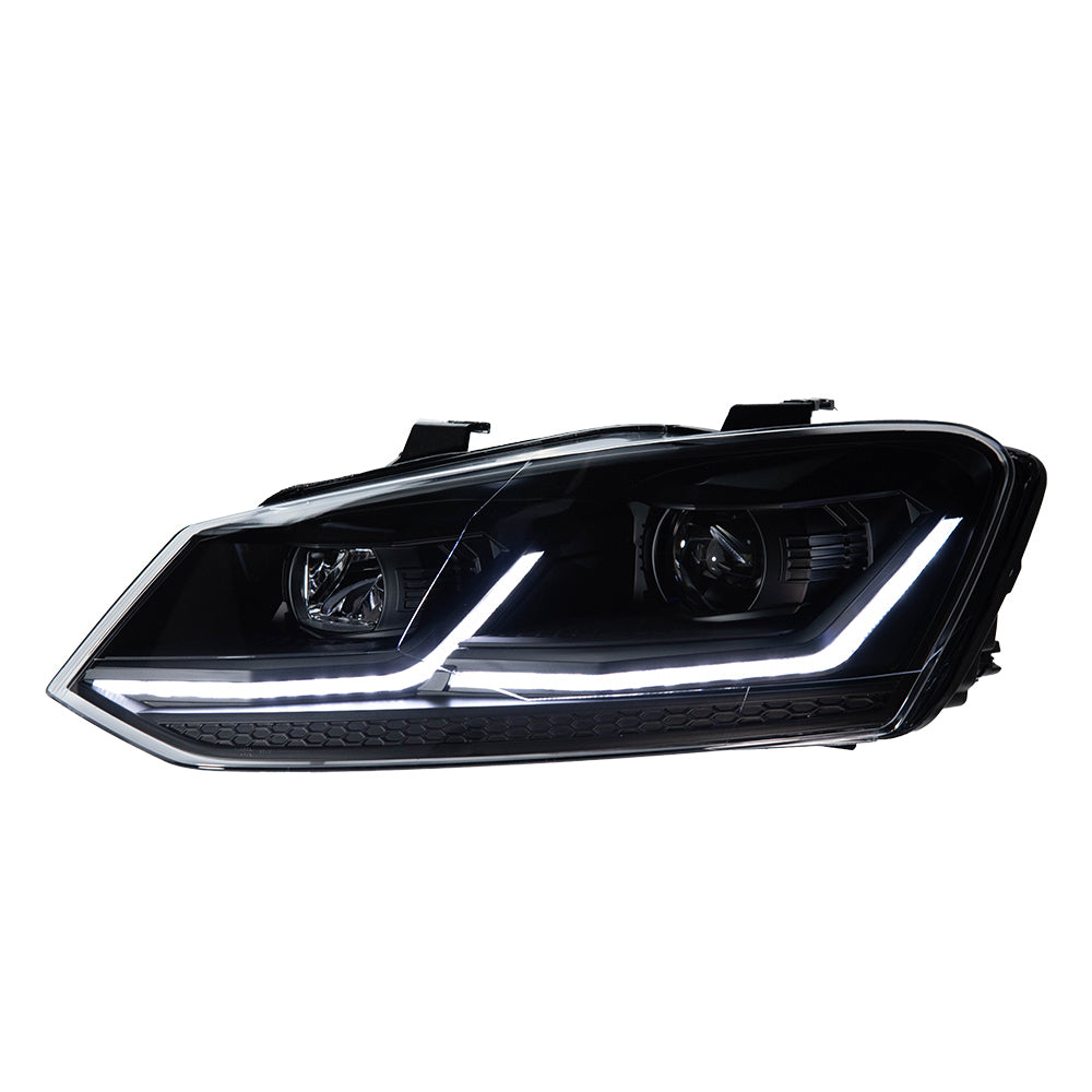 2 pieces Car Styling Head Lamp For Polo 2011-2018 Led headlight Projector Lens Front Lights Drl signal Automotive accessory