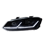 2 pieces Car Styling Head Lamp For Polo 2011-2018 Led headlight Projector Lens Front Lights Drl signal Automotive accessory