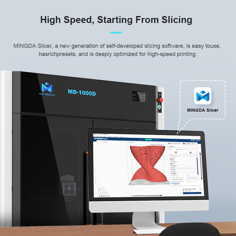 MD-1000D High-Speed Dual Nozzles Large 3D printer for rapid prototyping of automotive parts