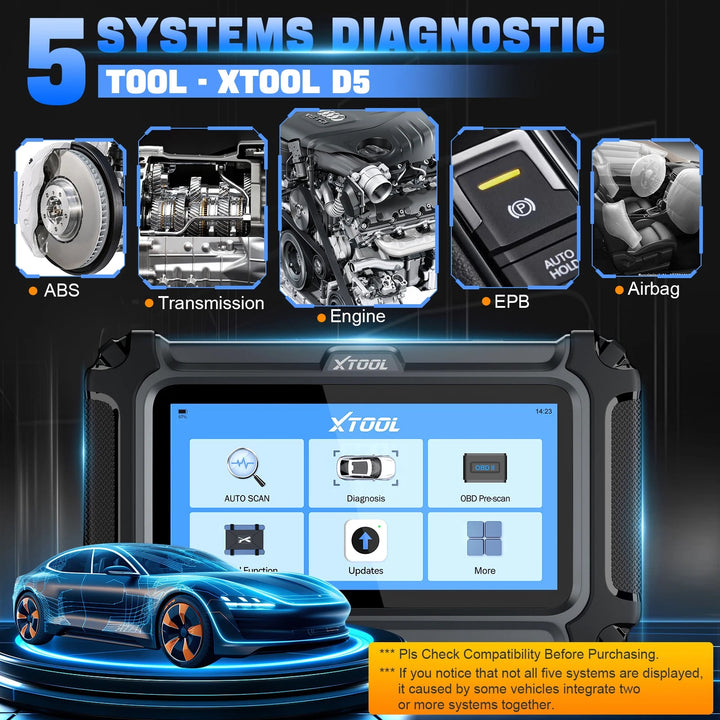 USA EU Local stock XTOOL D5 Multimerk diagnostic tool for cars, OBD2 code reader Automotive diagnostic tool with 10+ Resetfun