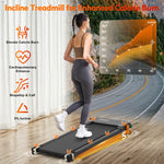 Slim massage treadmill with LED-display, quiet motor, space-saving design, relaxing foot massage, shipping from EU-warehouse