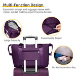 5-piece luggage set of textile (20/24/28 inch) - Lightweight uitbreidbare reiskoffer trolley with travel bag & toilettas