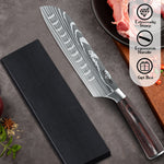 Pakkahouten handle Flexibel and handy 7CR17 stainless steel Santoku-knife