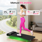 Portable electric treadmill with LED-display, 6% manual incline, steel frame, EU stock, ready to ship