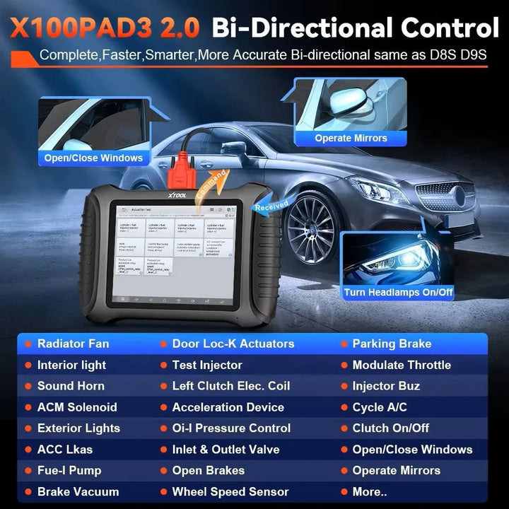 USA Warehouse XTOOL X100PAD3 Auto Key programmer Universal OBD2 Scanner ECU codingsdevice Full-system diagnostics Tool with K