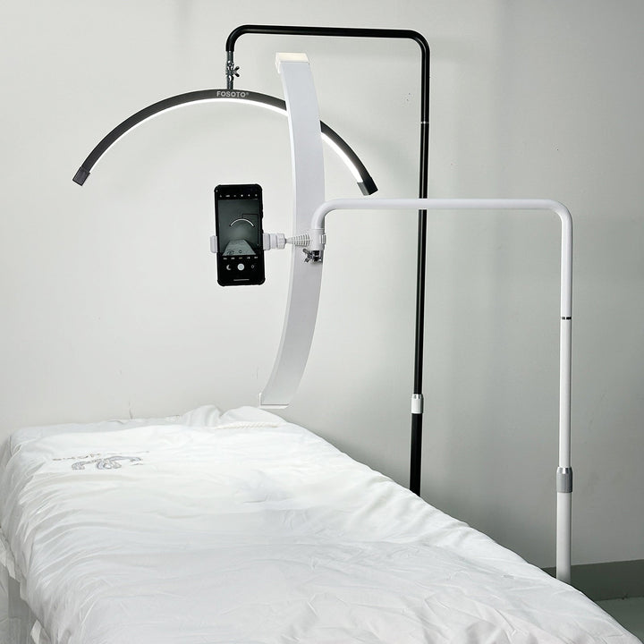 FOSOTO EU US Overseas Warehouse Gold LED Half Maan Lamp for Wimpers Video Ring Wimperlamp for Gezichtsbehandeling Salon Fotografie Beauty Bed