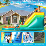 durable PVC tropical Fiesta palm tree inflatable water slide with splash pool for family parties/commercial events