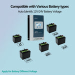 EPEVER Upgrade 10A 20A 30A 40A MPPT Solar Charge Controller Max PV-input 100V or 60V Batterijspanning 12V 24V
