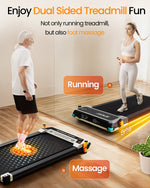 EU warehouse high quality portable massage function treadmill office under desk manual incline function with LED display
