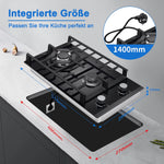 Topstrong 30Cm tempered glass gas stove cast-iron supports 5200W black built-in gas cooktop gas cooktop