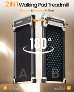 EU warehouse high quality portable massage function treadmill office under desk manual incline function with LED display
