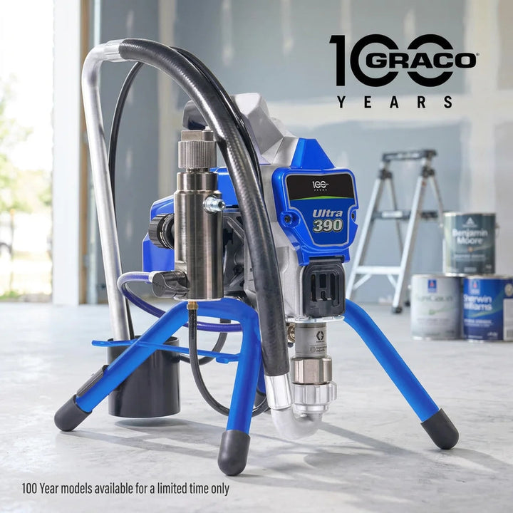 electric DIY compacte airless verfspuit 25F509, 1,8L/min borstelloze motor, 2L beker, 250 psi druk, with accu & charger