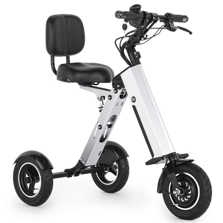 TopMate ES35P 3-wheel electric folding scooter with backrest, removable 36V battery, reverse gear for adults, suitable for commuting