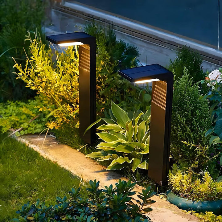 solar-buitenverlichting for looppaden, 2-pack LED IP66 waterproof, warm white, modern solar-padverlichting for garden & oprit