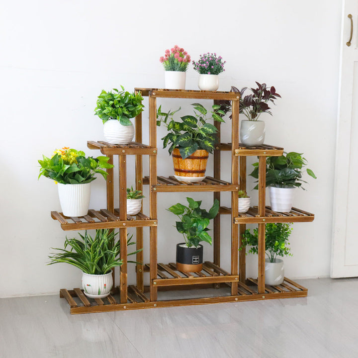 9 Tiers Heavy Duty wooden Plant Stand Bloem Shelf For Indoor Outdoor