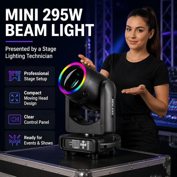 Stageverlichting Mini Beam Moving Head Stageverlichting 14R Beam 295 wedding DJ Verlichting Verzending to Europees warehouse