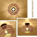 Papieren Touw Handgeweven Vintage Chandelier Wabi Sabi living room Gangpad Creatieve lighting Bohemien Style Plafondlampen