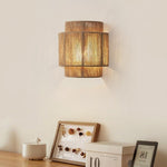 9Inch rattan wall sconce Boho home Decor wall light fixtures with hemp rope rustic lighting for bedroom bathroom hallway entryway