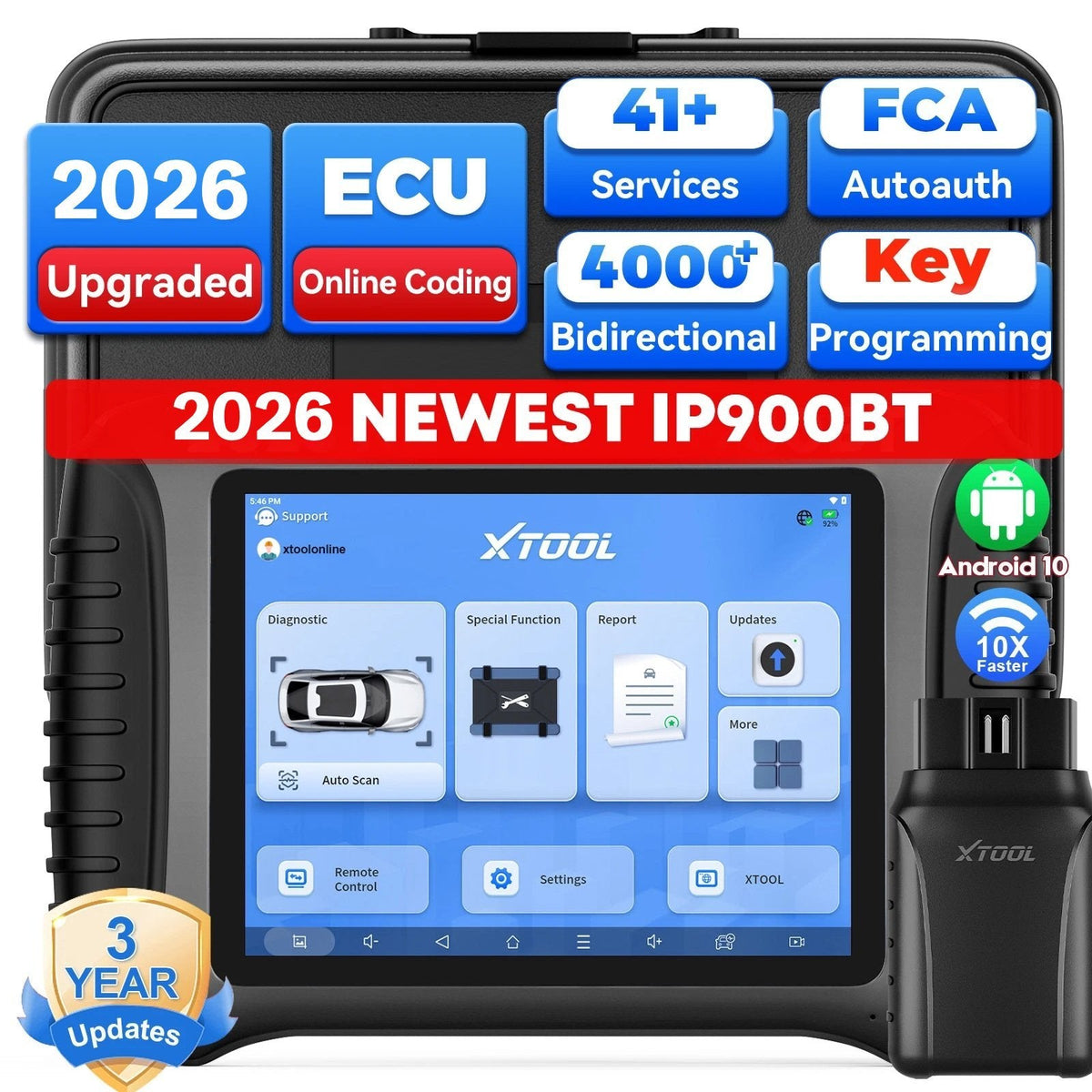 Duitsland EU Stock XTOOL diagnostic Tool IP900BT Automotive ECU Programmer OBD2 code reader full system Scan Tool with 41+ Re