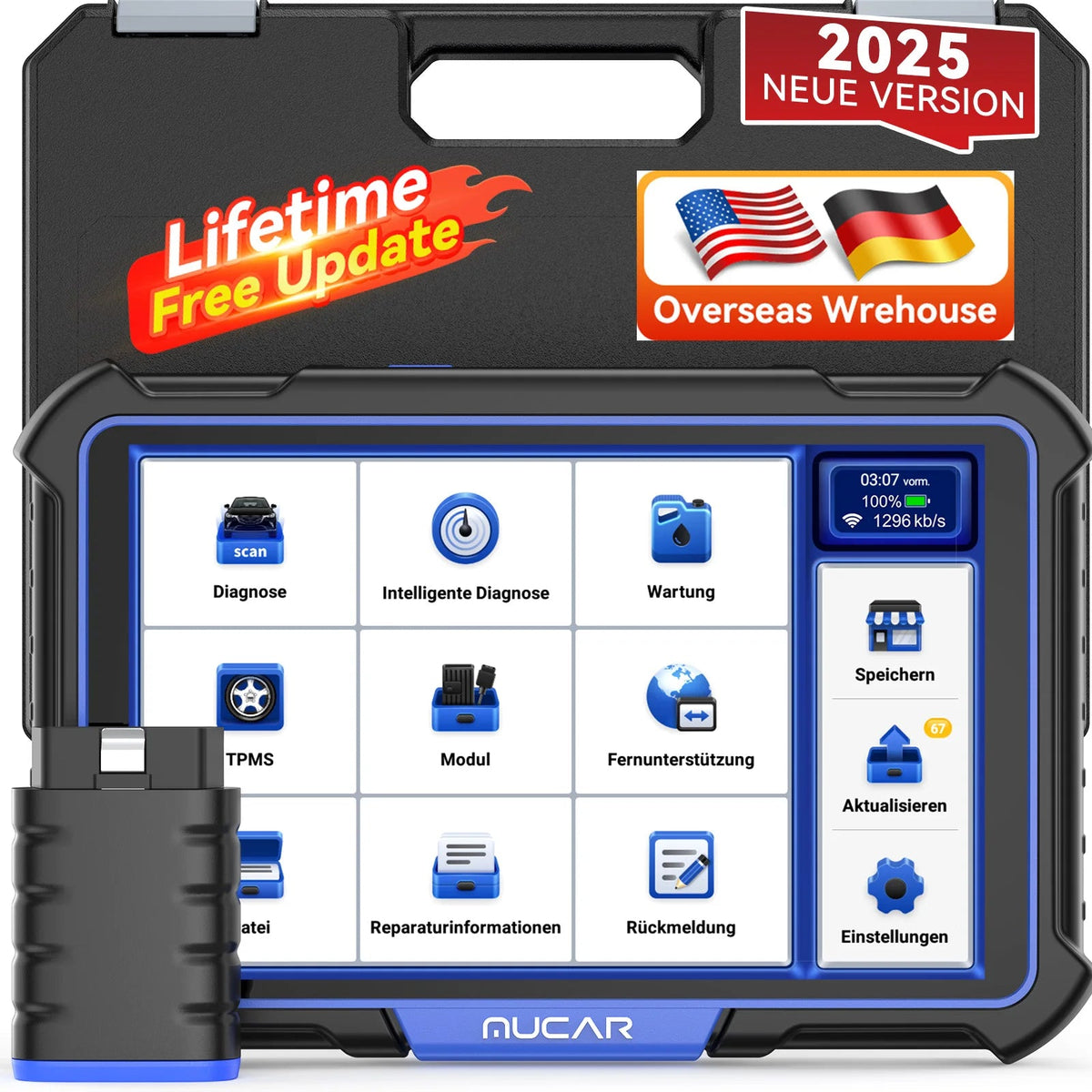 MUCAR VO8 professional Automotive Scanner with full system ECU coding bidirectional test Moderne vehicles OBD2 diagnostic too