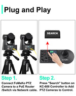 fast delivery Fomako Ptz Camera 30x Bundle Hdmi 3G-Sdi Ip Poe Hdmi Camera Church (2 pcs) + Poe Ip Ptz Camera Controller