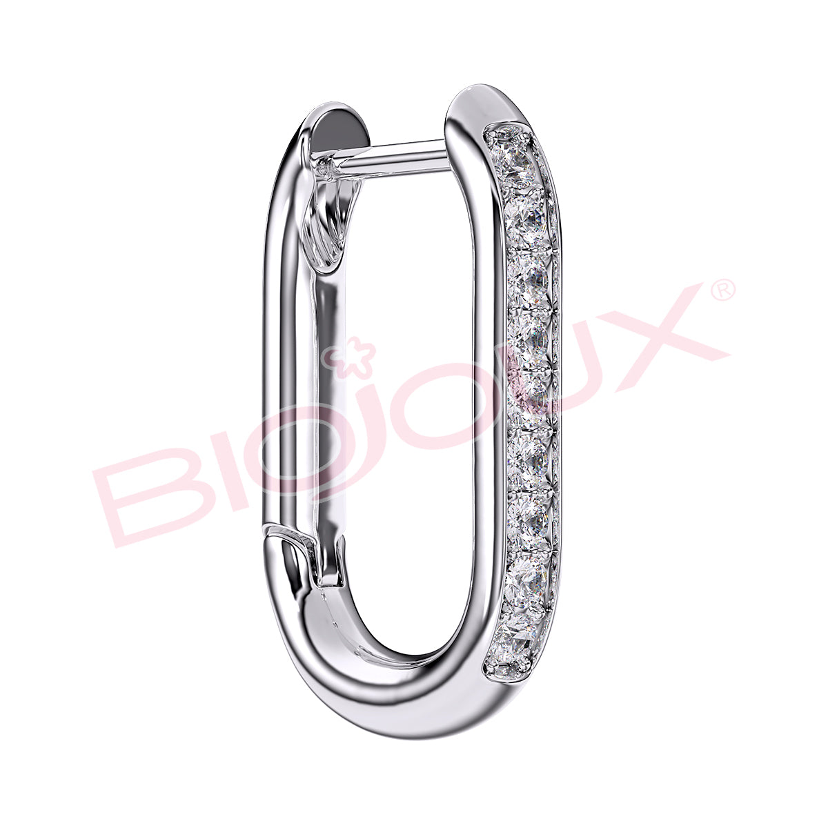 Biojoux Brand Bjt263-Alexia 16Mm Woman earring fashionable Stainless steel Zirkonia hoop earrings