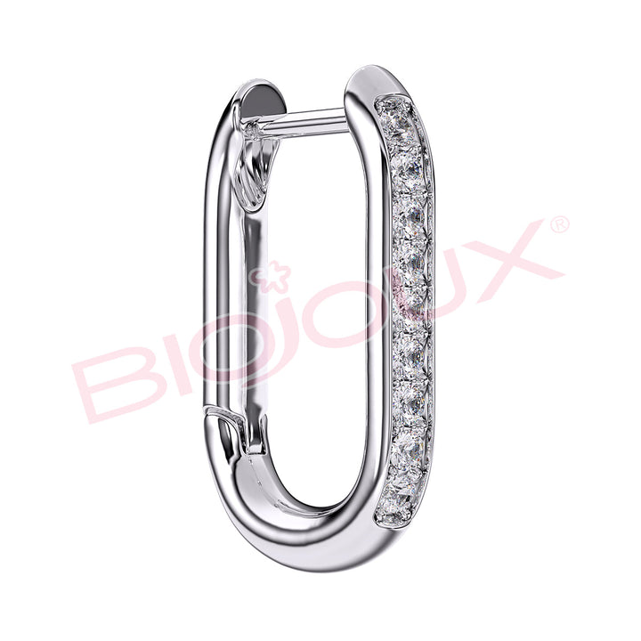 Biojoux Brand Bjt263-Alexia 16Mm Woman earring fashionable Stainless steel Zirkonia hoop earrings