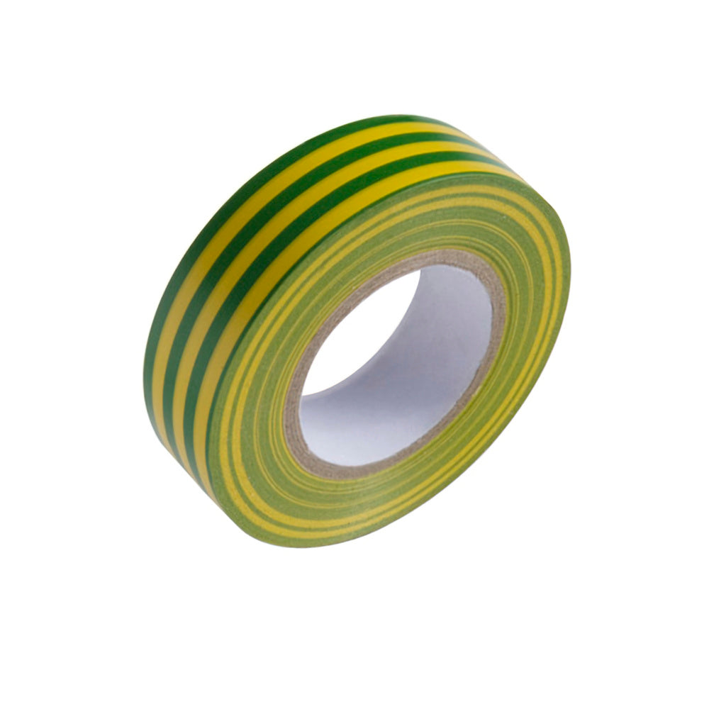 Isolatietape - 20m x 19mm tape in yellow and green colors, ideaal for household use and electric werkzaamheden.