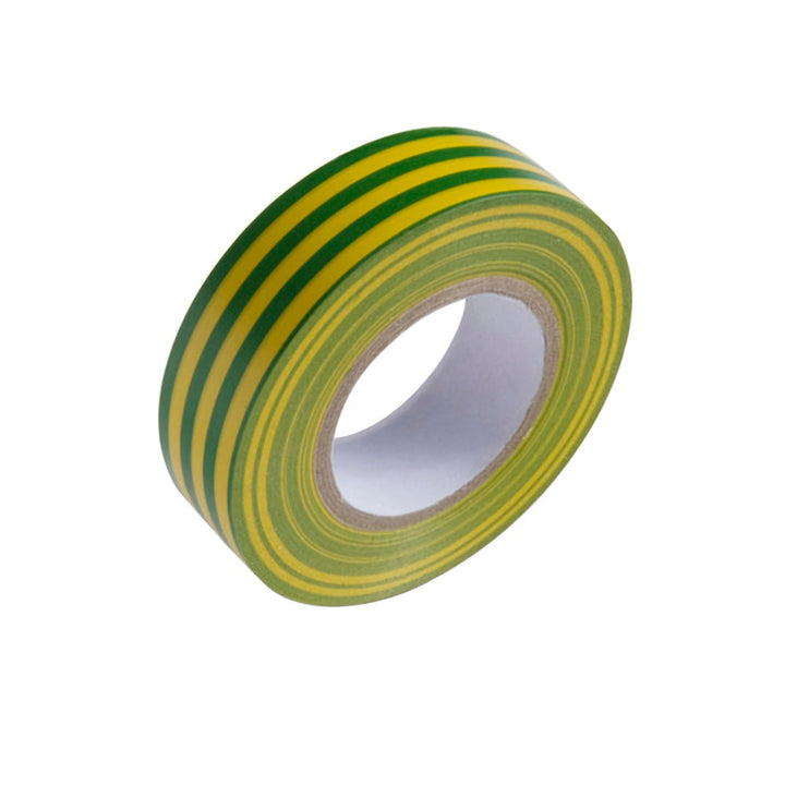 Isolatietape - 20m x 19mm tape in yellow and green colors, ideaal for household use and electric werkzaamheden.