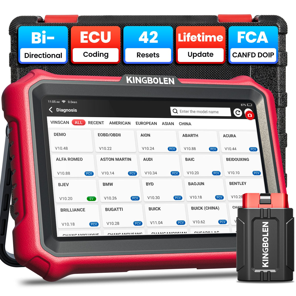 US EU Warehouse 2026 latest KINGBOLEN K8 PRO 8 inch All-System diagnostic tool with ECU coding Online coding
