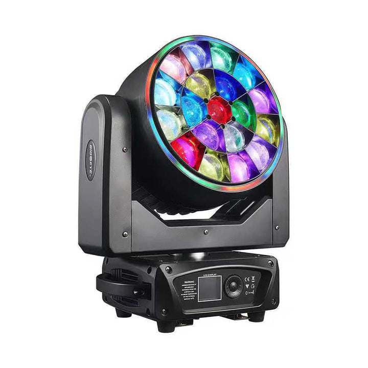 19x15W RGBW Bewegingslicht with Beam/Wash/Zoom/CTO-effecten, Bee Eye Type LED Stageverlichting, Geluidsgeactiveerde spots for