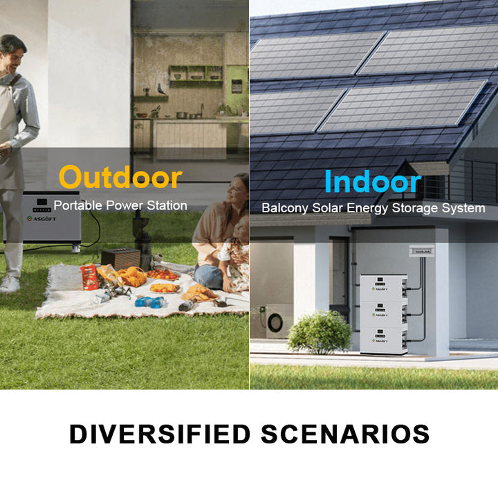 EU Stock ASGOFT Hybride LiFePO4 All-in-one battery Omvormer 3.8kWh MPPT/PWM IP65 Waterdicht Energieopslag Thuisgebruik solar 