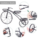 3-tier bicycle plant stand iron tricycle flower pot holder house garden patio decor